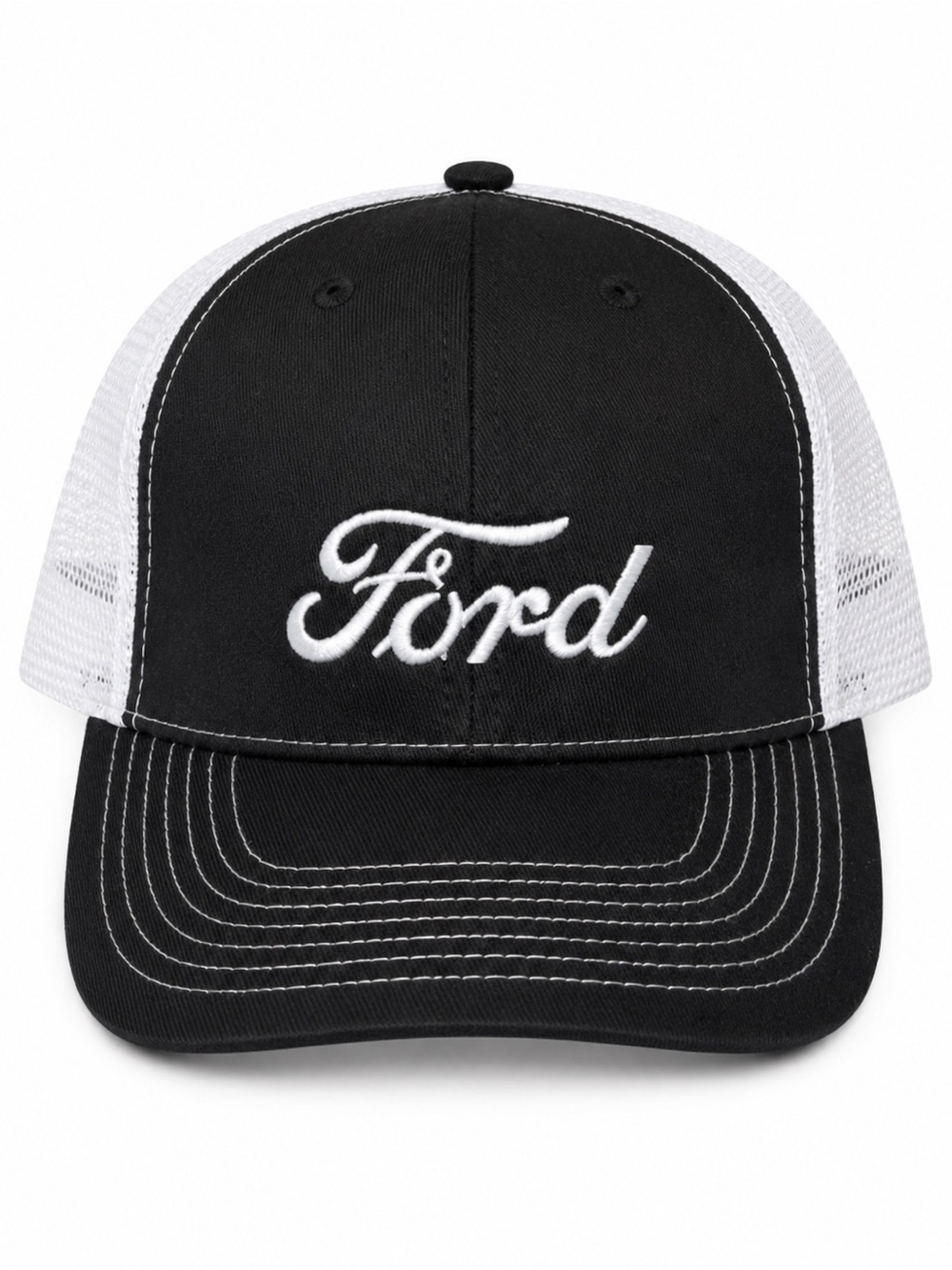 Ford Unisex Black and White Mesh‎ Trucker Hat